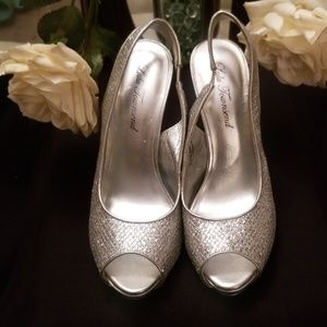 A Silver Peep Toe Heel